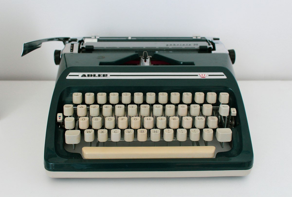 Vintage green typewriter